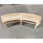 Banc de jardin extrieur incurv costway, bois massif, 2 - 3 personnes, sans dossier, charge 360 kg, ...