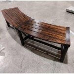 Banc de jardin extrieur incurv costway, bois massif, 2 - 3 personnes, sans dossier, charge 360kg, pour ...