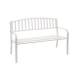 Banc de jardin hwc - f43, banc du parc, 2 places, acier thermolaqu� blanc
