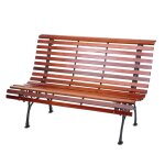 Banc de jardin hwc - f97, banc du parc, banquette en bois 2 places, 122cm, 24kg, marron