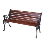 Banc de jardin hwc - f98, banc du parc, banquette en bois 2 places, 125cm marron Banc de jardin hwc - f98, banc du parc, banquette en bois 2 places, 125cm marron