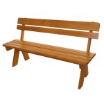 Banc de jardin hwc - l66, banc en bois banc de parc, qualit� gastronomique, bois massif 148cm miel