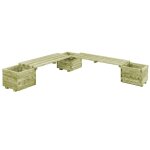Banc de jardin a jardini�res 196 cm bois de pin impr�gn� helloshop26 02 0001365