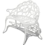 Banc de jardin meuble de patio d'ext�rieur terrasse 100 x 54 x 80 cm aluminium coul� blanc helloshop26 ...