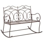 Banc de jardin meuble de patio d'ext�rieur terrasse 104 x 83 x 89 cm fer marron antique helloshop26 02 ...