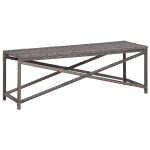 Banc de jardin meuble de patio d'extérieur terrasse 120 cm résine tressée gris helloshop26 02 0011207 ... Banc de jardin meuble de patio d'extérieur terrasse 120 cm résine tressée gris helloshop26 02 0011207 ...