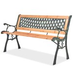 Banc de jardin meuble de patio d'extrieur terrasse 122 cm bois helloshop26 02 0011214