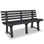 Banc de jardin meuble de patio d'ext�rieur terrasse 145, 5 cm plastique anthracite helloshop26 02 0011243 ...