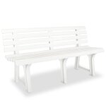 Banc de jardin meuble de patio d'extérieur terrasse 145, 5 cm plastique blanc helloshop26 02 0011244 Banc de jardin meuble de patio d'extérieur terrasse 145, 5 cm plastique blanc helloshop26 02 0011244