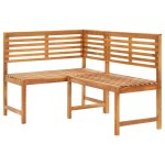Banc de jardin meuble de patio d'extrieur terrasse d'angle de jardin 140 x 100 x 91 cm bois solide d'acacia ...