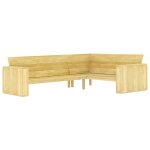 Banc de jardin meuble de patio d'extrieur terrasse d'angle de jardin 239 cm bois de pin imprgn helloshop26 ...