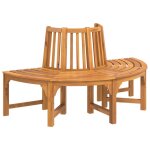 Banc de jardin meuble de patio d'ext�rieur terrasse demi - circulaire tour d'arbre diam�tre 160cm bois ...