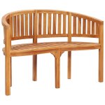 Banc de jardin meuble de patio d'ext�rieur terrasse en forme de banane 120 cm teck solide helloshop26 ...