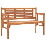Banc de jardin meuble de patio d'ext�rieur terrasse pliable de jardin 120 x 53 x 81 cm bois d'eucalyptus ...