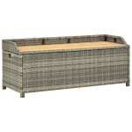 Banc de jardin meuble de patio d'extérieur terrasse de rangement de jardin 120 cm résine tressée gris ... Banc de jardin meuble de patio d'extérieur terrasse de rangement de jardin 120 cm résine tressée gris ...
