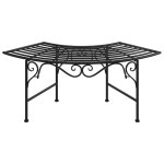 Banc de jardin meuble de patio d'ext�rieur terrasse tour d'arbre 113 cm noir acier helloshop26 02 0011844 ...