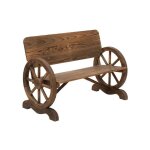 Banc de jardin outsunny 2 places en bois massif, 250 kg meubles de jardin, banc rustique, 114 x 58 x ...