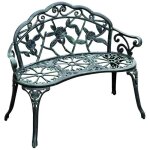 Banc de jardin outsunny banc de parc banc meuble de jardin 2 places m�tal 100 x 54 x 78 cm