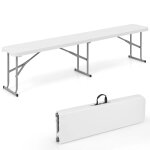 Banc de jardin pliable en plastique 182 x 27, 5 x 43 cm usage ext�rieur pratique et transportable en ...