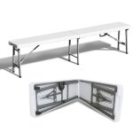 Banc de jardin pliant plastique blanc 4 places