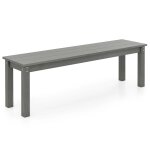 Banc de jardin sans dossier 140 x 35 x 45 cm charge 340kg ambiance cosy design rustique en hdpe gris ...