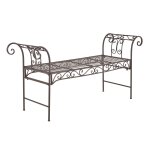 Banc de jardin vintage ext�rieur m�tal 70 x 147 x 46 cm bronze helloshop26 03 0006444