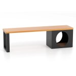Banc en m�tal ext�rieur 150 x 38 x 44 cm pour 3 personnes avec maison pour chat design moderne en m�tal ...