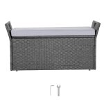 Banc de rangement ext�rieur en rotin synth�tique avec coffre de jardin 151 l - duoku - si�ge de terrasse ...