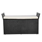 Banc de rangement extrieur en rotin synthtique avec coffre de jardin 340 l - duoku - sige de terrasse ...