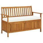 Vidaxl banc de rangement de jardin bois d'acacia solide 120x63x84 cm