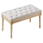 Banc rembourr - vevor - 80x40x48cm banquette d'entre avec coussin rembourr en mousse pieds bois d'hva ...