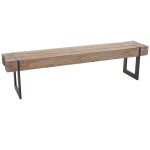 Banc de salle a manger en bois de sapin massif coloris naturel pieds en métal 195cm 04 0001143 Banc de salle a manger en bois de sapin massif coloris naturel pieds en métal 195cm 04 0001143