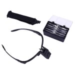Bandeau loupe lunettes loupe 1. 0 x - 3. 5x reglable 5 lentille loupe 2 led lumieres avec lampe (pas ...