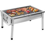 Barbecue charbon de bois inox ajustable barbecue dmontable en acier portable bbq exterieur grille sur ...