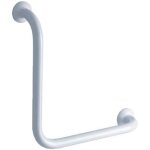 Barre d'appui coud�e � 90 en aluminium �poxy blanc pellet asc