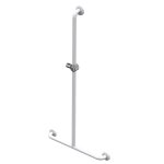Barre d'appui douche en t blanc + support douchette 600x1200 - akw - 01245wh