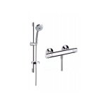 Barre de douche et robinet thermostatique hansgrohe chroma 100