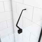 Barre de fixation d'angle noir mat pour douche a l'italienne - barre de fixation murale d'angle