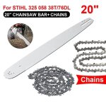 Barre de guidage de trononneuse de 20 pouces avec chane de scie 325 76dl pour stihl ms290 ms291 - 310 ...