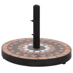 Base de parasol terre cuite et blanc rond 12 kg vidaxl vidaxl Base de parasol terre cuite et blanc rond 12 kg vidaxl vidaxl