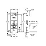 Bati support wc largeur rduite grohe rapid sl