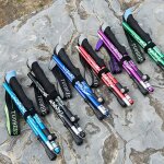 Bton de trekking pliable multifonctionnel a 5 sections, portable, pour plein air, marche, camping, randonne, ...