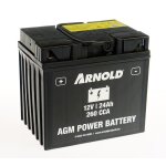 Batterie az104 / agm 12 - 24 pour tracteur tondeuse - + terminal gauche