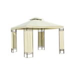 Bc - elec - 5300 - 0012 tente de r�ception, tonnelle, barnum, pavillon de jardin, beige 3 x 3 m