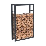 Bc - elec - hhwpf0022 rangement a bois en acier noir 125 * 80 * 25cm, rack pour bois de chauffage, range ...