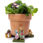 Beatrix potter lot de 3 figurines jemima canard pour pot de fleurs - support de pot - ornements d�coratifs ...
