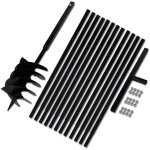 Bêche et tarière manuelle 200 mm avec rallonge 13 m acier Bêche et tarière manuelle 200 mm avec rallonge 13 m acier