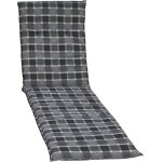 Beo chaises col roul� coussin avec bordure pour chaise longue a roulettes motif carreaux env. 190x 58x ...