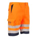 Bermuda haute visibilit� hivis poly - coton portwest orange / marine 3xl
