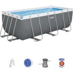 Bestway piscine hors sol power steel 412 x 201 x 122 cm, filtre a cartouche, chelle, diffuseur chemconnect ...